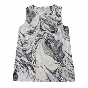 Athleta Black, Blue and White Swirl Tank Top